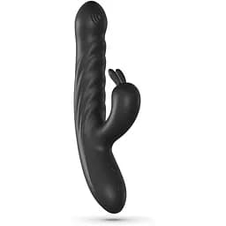 Вібратор-кролик Crushious Lapin Thrusting 21.5 см (чорний)