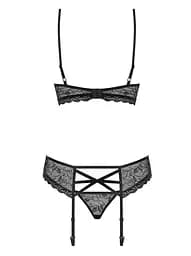 Комплект білизни Obsessive 818-SEG-1 S/M чорний - мініатюра 6