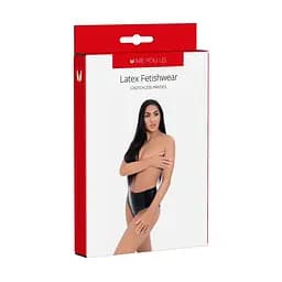 Трусики Me You Us Latex Crotchless Panties L (чорний) - мініатюра 3