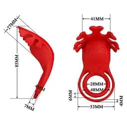 Віброкільце PRETTY LOVE - VIBRATION PENIS RING, Ruben, 7 vibration functions red PRETTY LOVE BI-210311 99055 - мініатюра 3