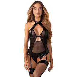 Боді Obsessive Dominna otwarte L/XL (чорний)