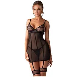 Пеньюар Obsessive Nuites S/M чорний