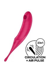 Вакуумний стимулятор клітора з вібрацією Satisfyer Twirling Pro червоний - мініатюра 6