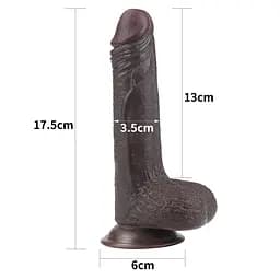 Фалоімітатор із присоскою LoveToy Sliding-Skin Dildo 7 17.5 см коричневий - мініатюра 3