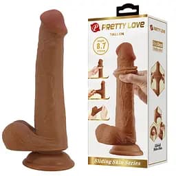 Фаллоимитатор с мошонкой PRETTY LOVE TALLEN 8.7(220mm) Sliding Skin Series TPR, Suction base PRETTY LOVE BW-008117LP 102656
