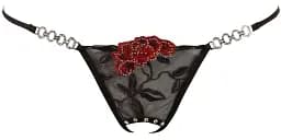 Трусики-стрінги String Rose Crotchless M/L чорний - мініатюра 4