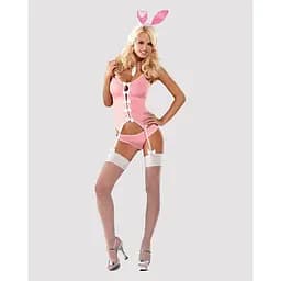 Еротичний костюм зайчика Obsessive Bunny suit 4 pcs costume pink S/M - мініатюра 3