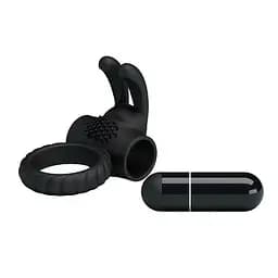 Ерекційне кільце Pretty Love Eudora Penis Ring 2.4 см чорний - мініатюра 9