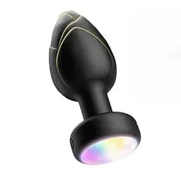 Анальна пробка що світиться з вібрацією без Д/К Light Anal Plug 3.5х9 см чорний