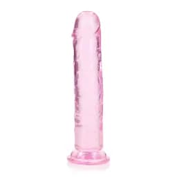 Фалоімітатор RealRock Crystal Clear, 22 см (рожевий) - мініатюра 3