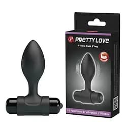 Анальна пробка - Pretty Love Vibra Butt Plug Black - мініатюра 1