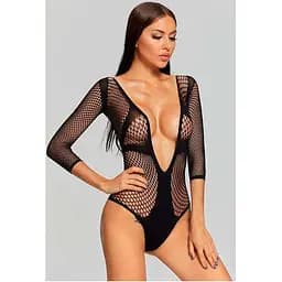 Бодістокінг з відкритою зоною грудей та рукавами XS/S/M Чорний K000347