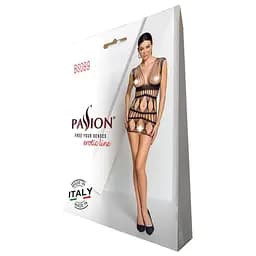 Бодістокінг-сукня Passion BS089 black міні плетіння у вигляді павутиння One size - мініатюра 8