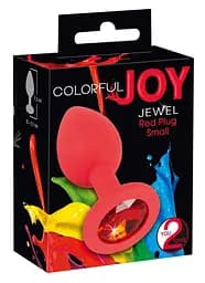 Анальна пробка з кристалом Colorful Joy Jewel Red Plug Small 7.2 см (червоний)
