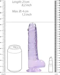 Фалоімітатор Realrock Crystal Clear Dildo Realistic 8 21 см фіолетовий - мініатюра 5
