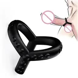 Силіконне ерекційне чоловіче кільце на пеніс та мошонку для затримки еякуляції