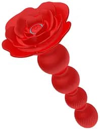 Анальна червона вібро пробка Rose rotating anal beads Boss Series 56-2025 103420 - мініатюра 5