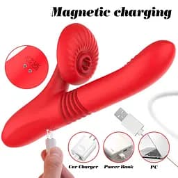 Вібратор для подвійної стимуляції Silicone Vibrator 7 Powerful Modes Boss Series 63-00075 103504 - мініатюра 9