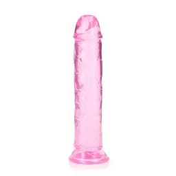 Фалоімітатор RealRock Crystal Clear, 22 см (рожевий) - мініатюра 2