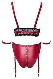 Комплект Cottelli Collection Bra Set Bondage L червоний - мініатюра 5