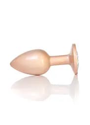 Анальна металева пробка Plug-Jewellery Pearl Gold PLUG- Clear S Boss Series 64-00129 100343 - мініатюра 5