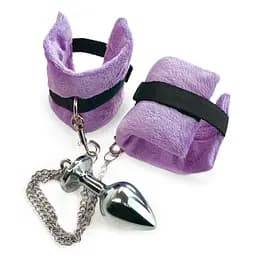 Наручники з металевою анальною пробкою Art of Sex Handcuffs with Metal Anal Plug, M, Purple Art of Sex SO6183 92994