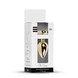 Анальна пробка - Jewellery Gold Heart Plug Clear - мініатюра 8