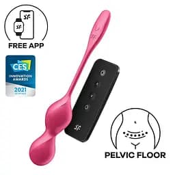 Вагінальні смарт-кульки з вібрацією Satisfyer Love Birds 2 Connect App Red, 86 г, пульт ДК Satisfyer SX0571 99893 - мініатюра 4