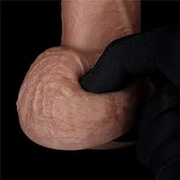 Фалоімітатор Dual Layered Silicone Cock 7" 18 см (коричневий) - мініатюра 11