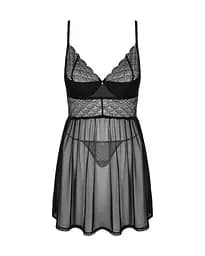 Пеньюар та трусики Obsessive Chemeris babydoll & thong XS/S - мініатюра 3
