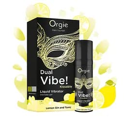 Рідкий вібратор Orgie Dual Vibe! Liquid Vibrator Lemon Gin and Tonic 15 мл - мініатюра 4
