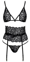 Комплект Kissable Suspender Set S/M чорний - мініатюра 3