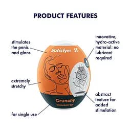 Мастурбатор-яйце Satisfyer Egg Crunchy Satisfyer 73-9043408; IG043408; SO5525 91940 - мініатюра 4