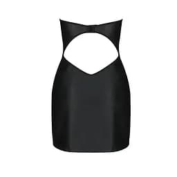 Міні-сукня з екошкіри CELINE CHEMISE black - Passion: шнурівка трусики в комплекті L/XL - мініатюра 6