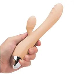 Смарт вибратор-кролик с USB зарядкой 21 см для клитора и точки G Розовый