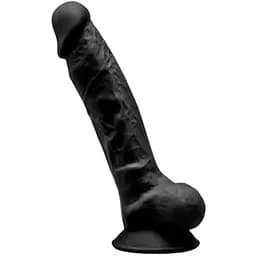 Фалоімітатор SilexD Johnny Black (MODEL 1 size 7in), двошаровий, силікон + Silexpan, діаметр 3,8 см