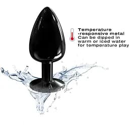 Металева анальна пробка із кристалом Dorcel Diamond Plug Black M - мініатюра 4