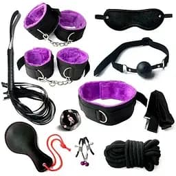 БДСМ набір з 10 предметів фіолетовий K0041-3