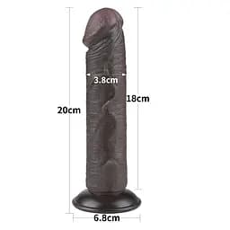 Фалоімітатор із присоскою Lovetoy Sliding-skin Dong 20 см чорний - мініатюра 2