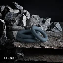 Набір ерекційних кілець Boners 3-Piece Cock Ring Set 3 шт. сірий - мініатюра 5