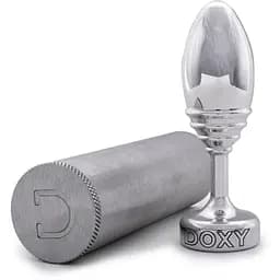 Металева анальна пробка Doxy Butt Plug Ribbed ребристий діаметр 3.3 см - мініатюра 4