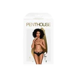 Трусики-бразиліана Penthouse Adore Me Black квіткове мереживо тонкі ремінці бантики M/L - мініатюра 3