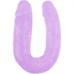 Двосторонній фалоімітатор Hi-Rubber Born To Create Pleasure 14 Inch 43 см фіолетовий