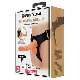 Страпон Pretty Love Harness Briefs Tom 20 см телесный