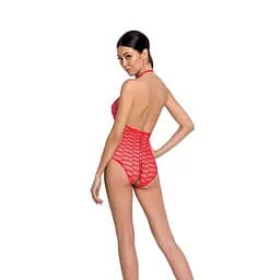 Бодістокінг у велику сітку Passion BS087 red відкрита спина халтер з доступом One size - мініатюра 2