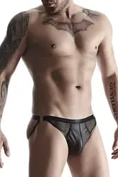 Чоловічі труси Regnes Fetish Planet otwartym, S (чорний)