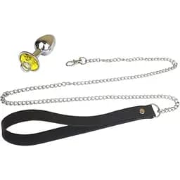 Металлическая анальная пробка Art of Sex Metal Anal Plug with Leash size L с поводком