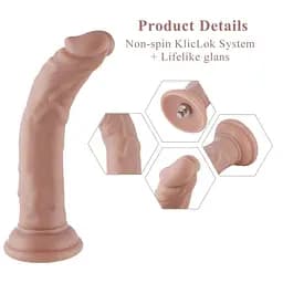 Реалістичний фалоімітатор для секс-машин Hismith 7.5″ Flexible Silicone Dildo, система KlicLok - мініатюра 2