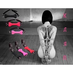 Кляп Собача кістка для BDSM та рольових ігор 12 см Чорний K0164-2 - мініатюра 2
