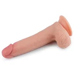 Фалоімітатор Dual layered Platinum Silicone 20.5 см тілесний - мініатюра 3
